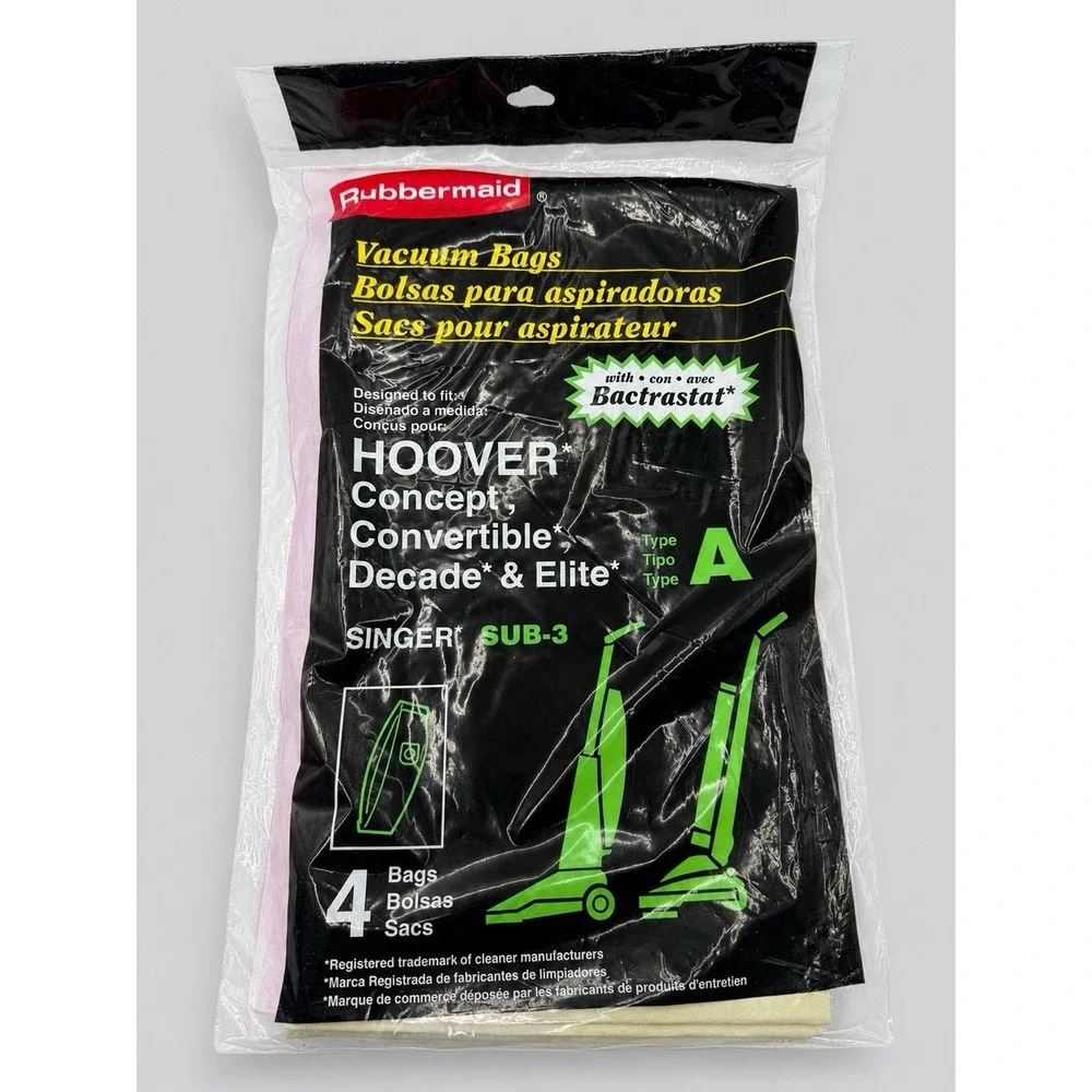 Vintage Rubbermaid Type A Vacuum Bags 4 Pack NOS Hoover Concept Decade Elite